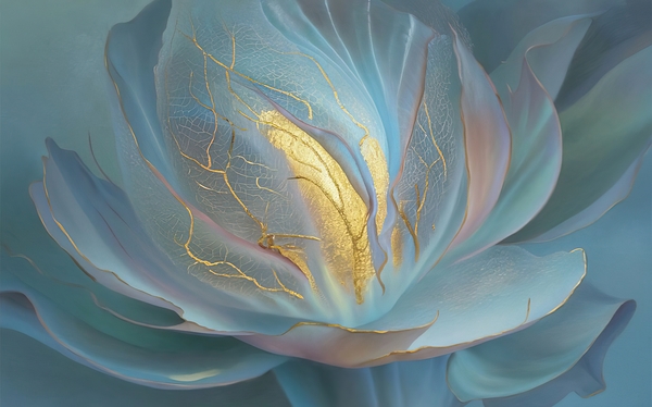 abstract oil painting that captures the essence of flowers  Print