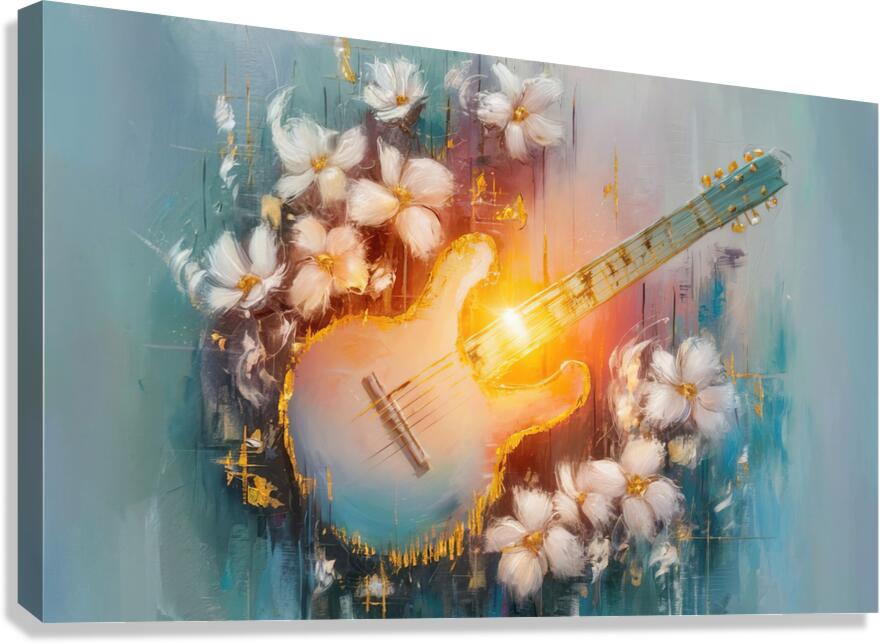 abstract oil painting that captures the essence of guitar music Canvas Print