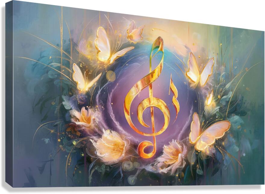 abstract oil painting that captures the essence of guitar music Canvas Print