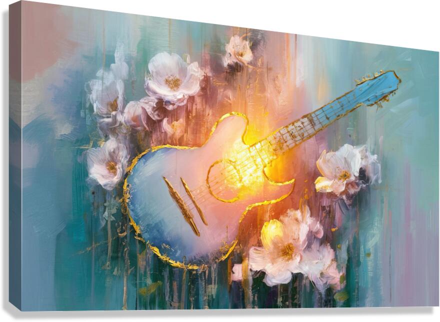 abstract oil painting that captures the essence of guitar music Canvas Print