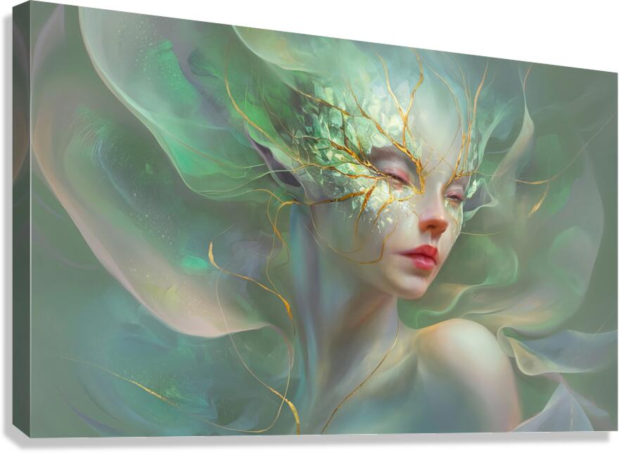 abstract oil painting that captures the essence of flowers  1 Canvas Print