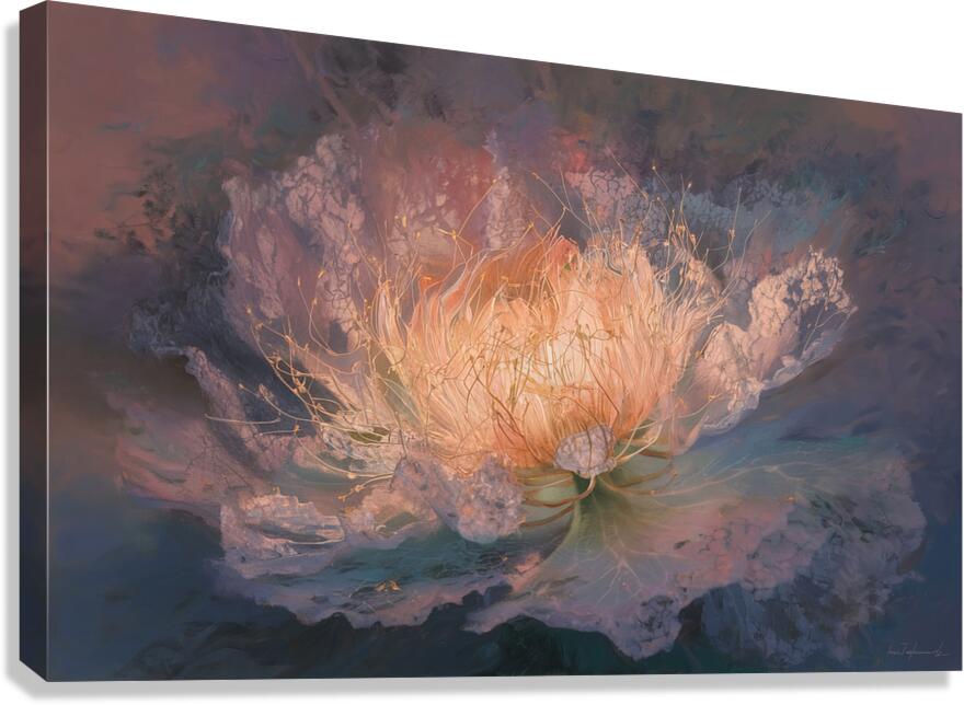 abstract oil painting that captures the essence of flowers  13 Canvas Print
