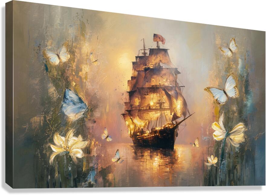 abstract oil painting that captures the essence of flowers  44 Canvas Print