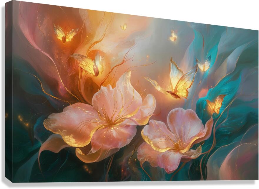 abstract oil painting that captures the essence of flowers  9 Canvas Print