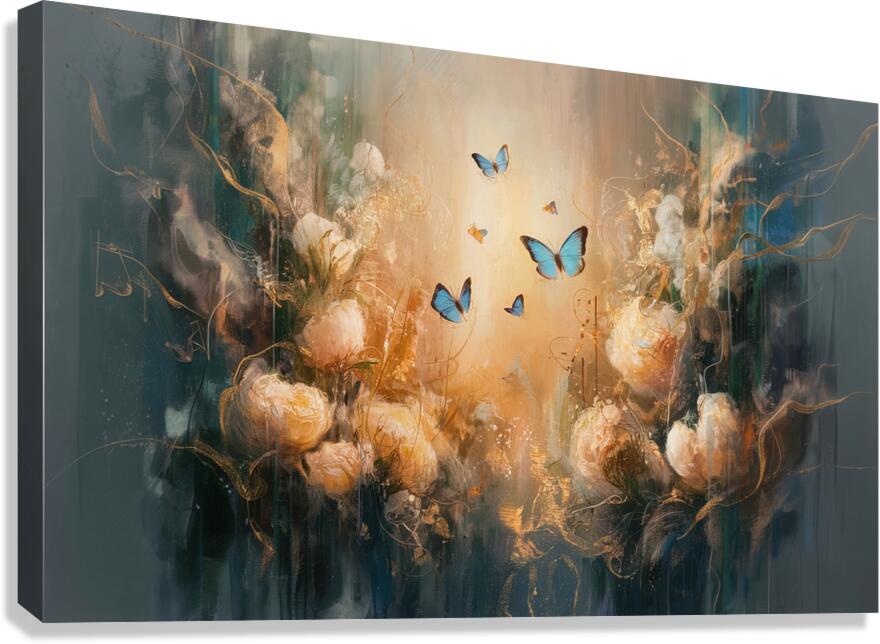 abstract oil painting that captures the essence of flowers  11 Canvas Print