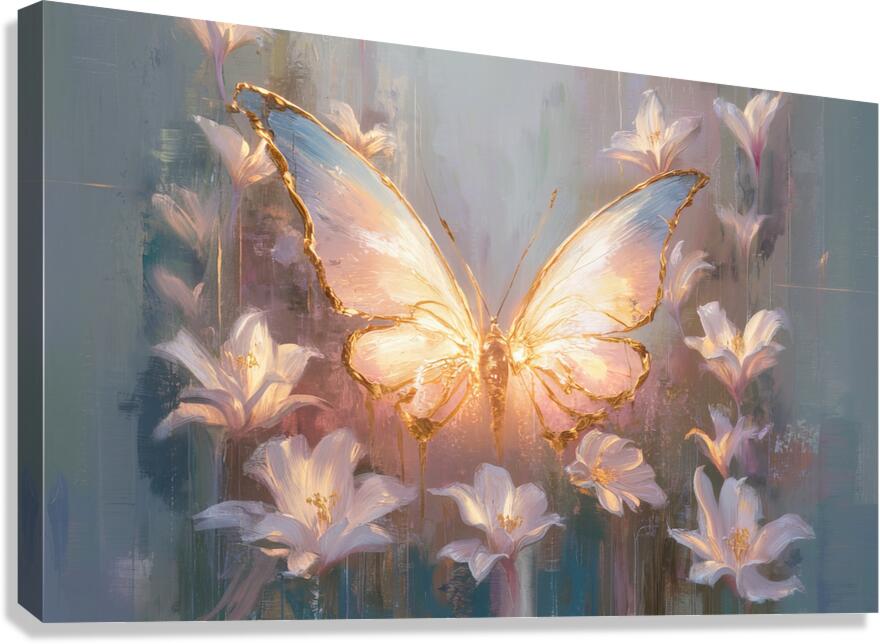 abstract oil painting that captures the essence of flowers  39 Canvas Print