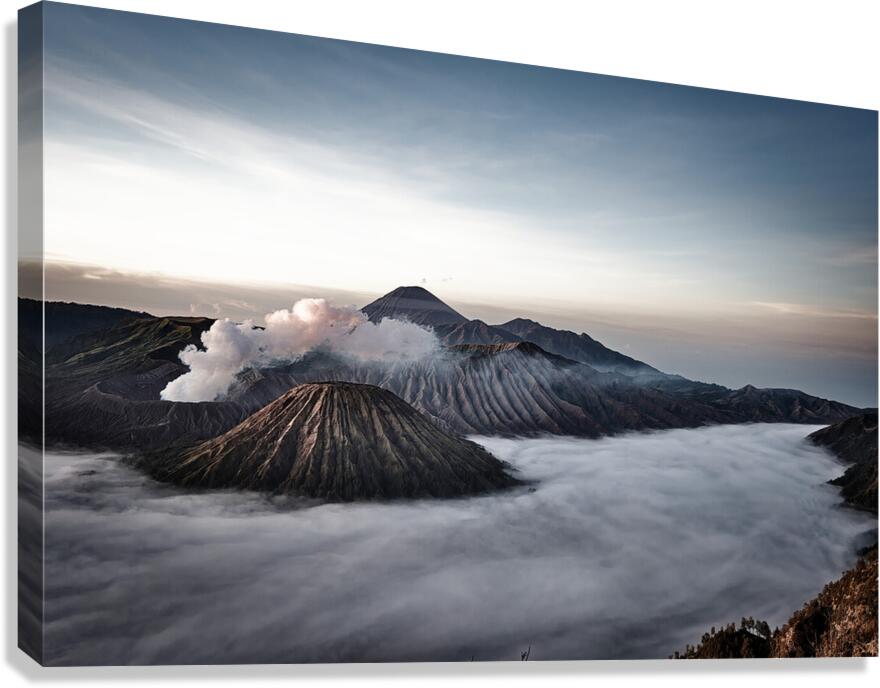The majestic awakening of the Bromo volcano in Java Canvas Print