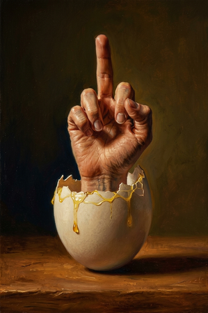 Hand Egg Middle Finger 