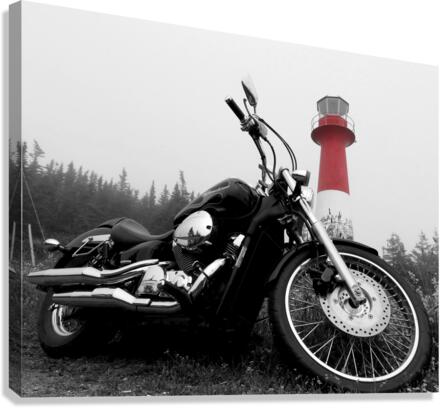 Biker Lighthouse  Canvas Print