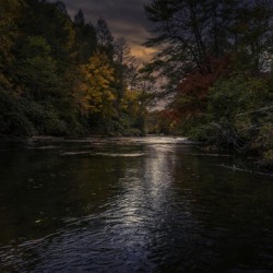 Sunfall Toccoa river Blueridge mountains