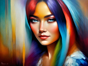 Boho Lady Abstract Picture1041