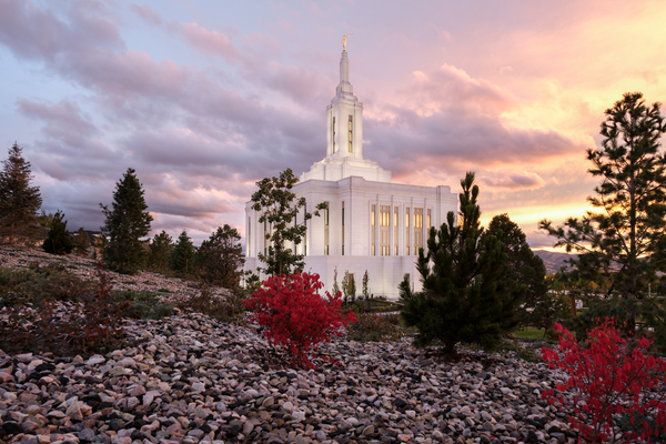 Pocatello Temple Sunset by Brian J Riley