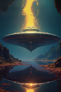 The Arrival: Celestial Giants Over an Alien World