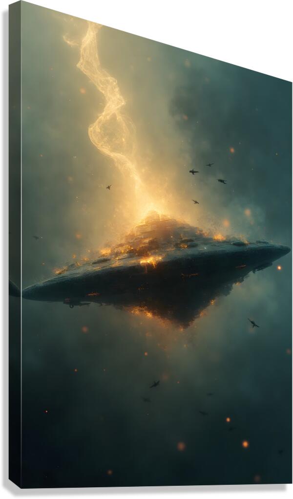 Final Descent: The Fall of an Extraterrestrial Titan Canvas Print