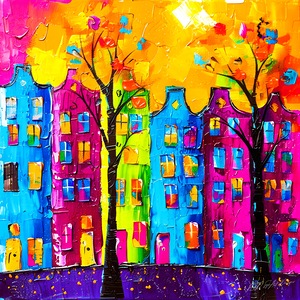 Cities In England - Colorful Row Houses