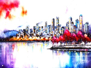 City Skyline In Autumn