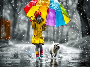 Girl With Yellow Umbrella