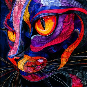 Kitty Zoom - Abstract Cat