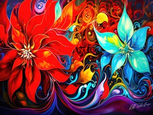 Poinsettia Abstract