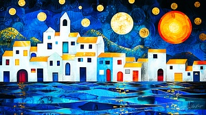 Seaside Towns - Greece Night