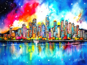 Vancouver BC City Skyline
