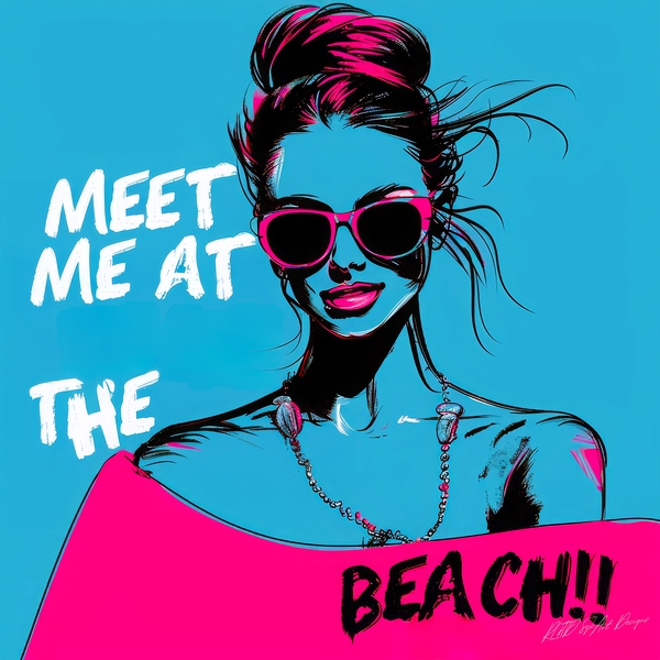 Beach Quotes Hot Pink Print