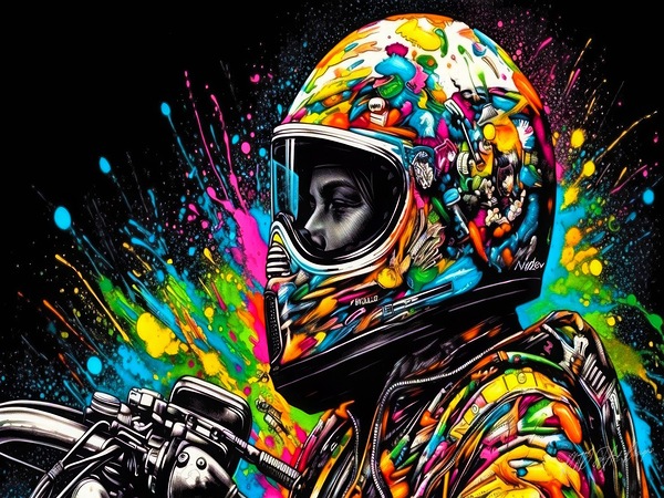Color Splash Biker by SykArt Designs