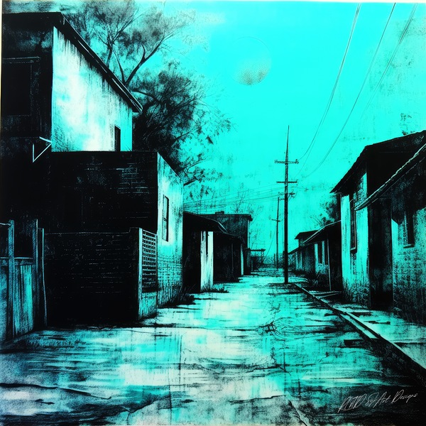 Lithography Cyan  Print