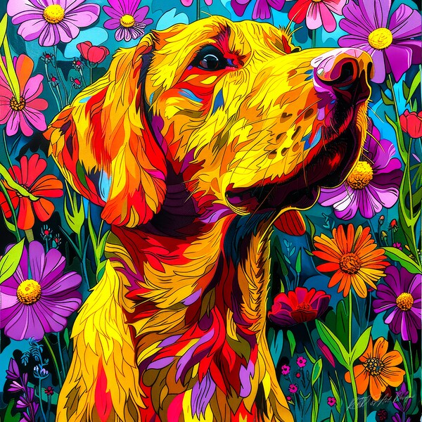 Pups Vote - Yellow Labrador Print