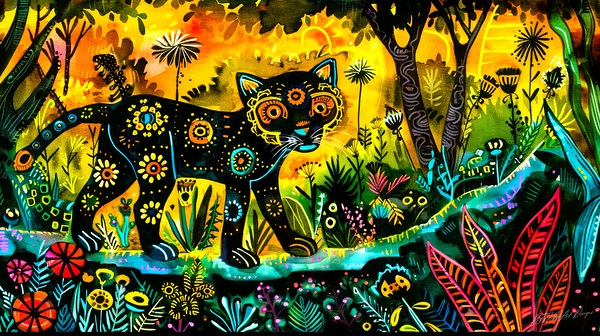 Serengeti Wild Cat 2 - Batik Panther Print