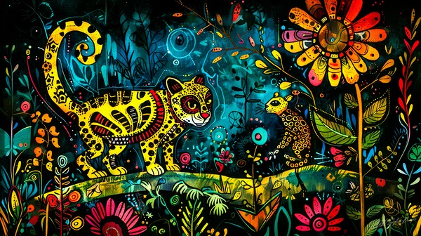 Serengeti Wild Cat - Jungle Cat Batik Print