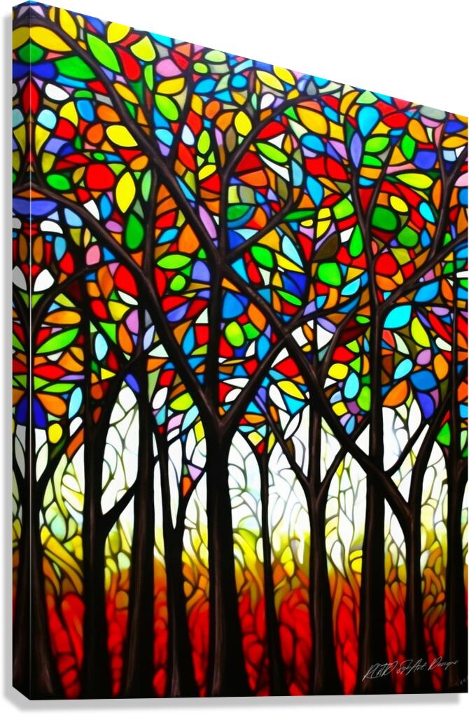 Forest Stain Glass Canvas Print