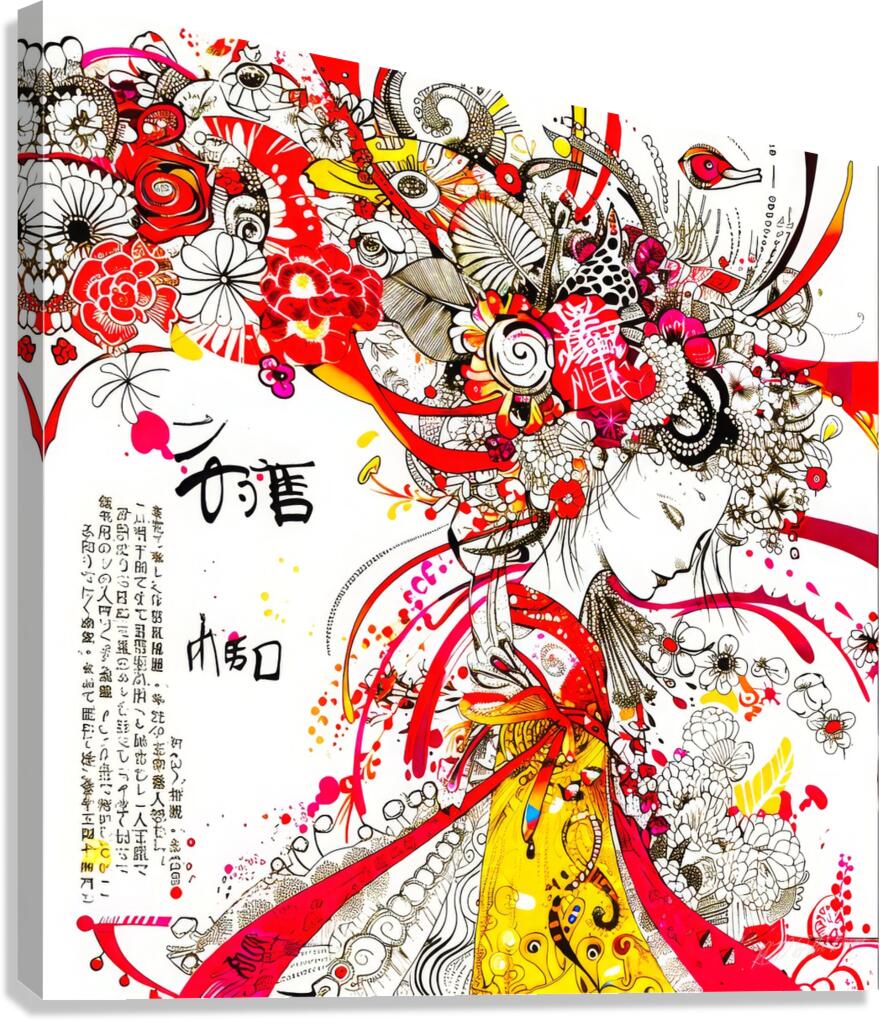 Asian Aesthetic - Geisha Girl  Canvas Print