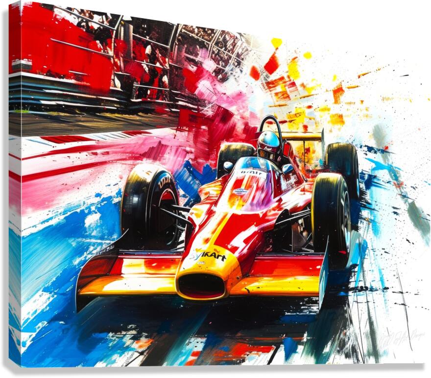Auto Racing 3D Canvas Print