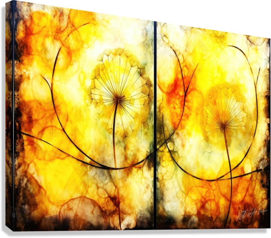 Dandelion Outline  Canvas Print