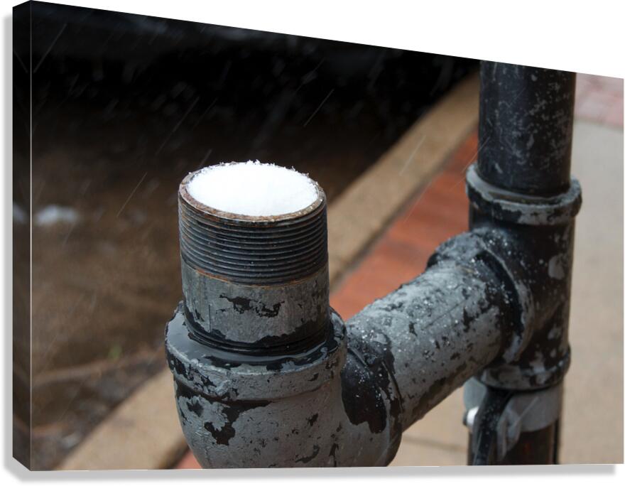 Snow in Pipe Canvas Print