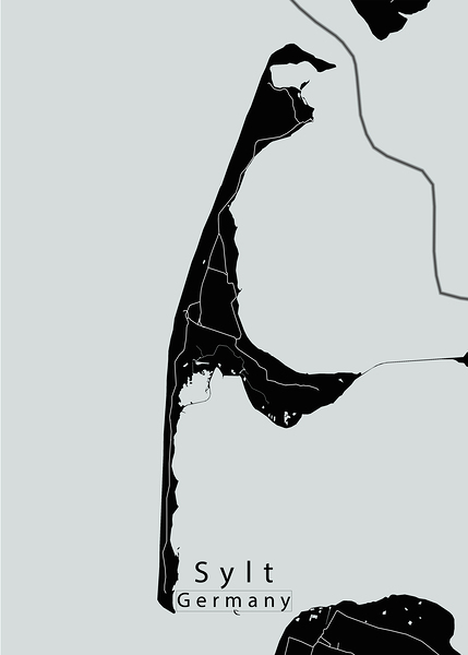 Sylt Germany Island Map black by Mapique