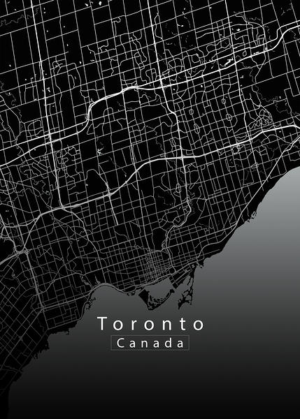 Toronto Canada City Map black by Mapique