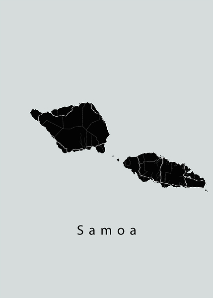 Samoa Island Map black by Mapique