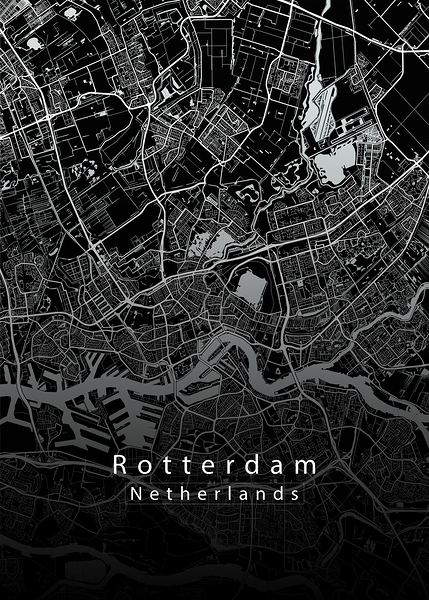 Rotterdam Netherlands City Map black by Mapique