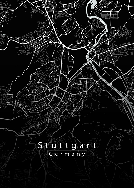 Stuttgart Germany City Map black by Mapique