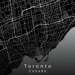 Toronto Canada City Map black