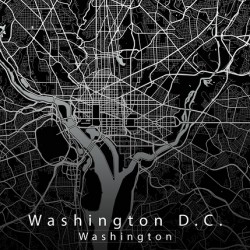 Washington D.C. City Map black