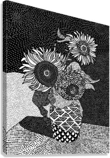 Three Sunflowers Canvas Print