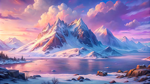 a snowy norwegian landscape with a majestic mount