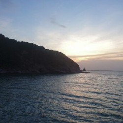 Sunset in Songkhla Lake Thailand