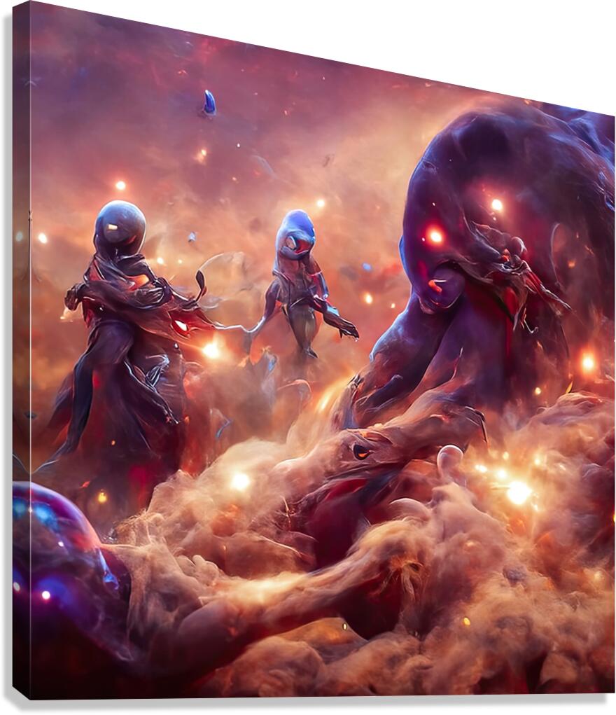 Galactic Fight Canvas Print