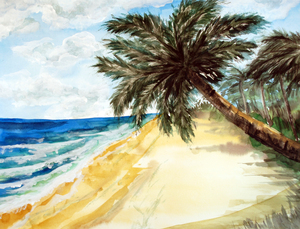 Beach with Palm Trees