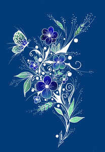Flower Tattoo Blue
