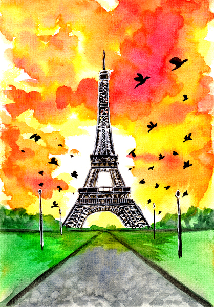 Eifel Tower Paris Sunset by Sebastian Grafmann